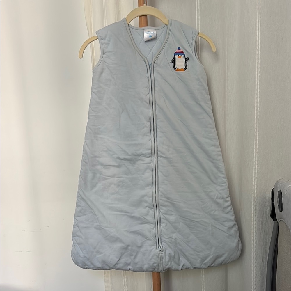 Halo Blue Quilted Sleep Sack with Penguin Appliqué - size L
